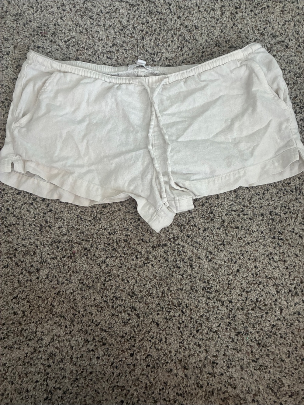 Garage White Drawstring Lounge Shorts